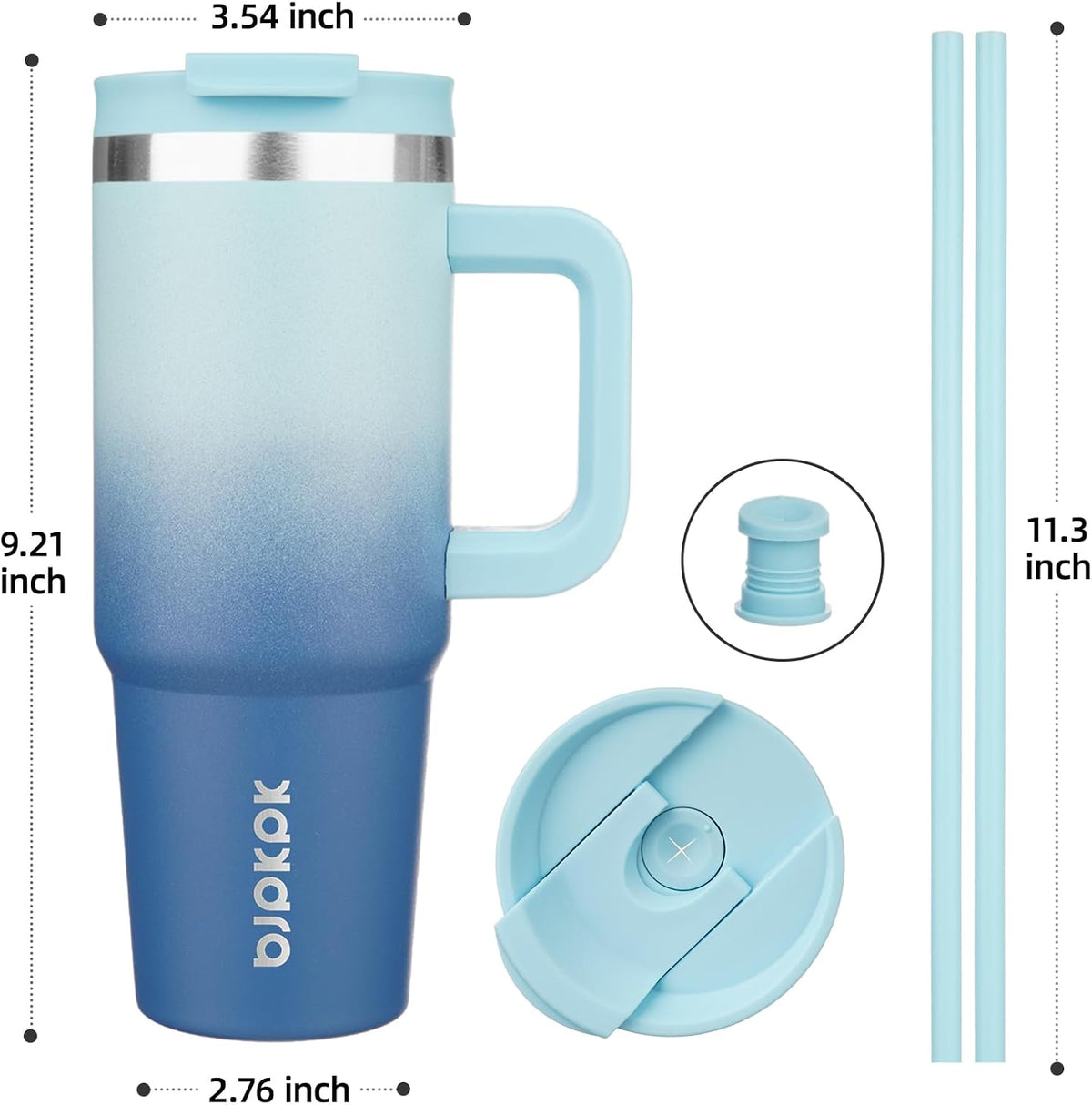 Insulated Tumbler with Handle & Straw