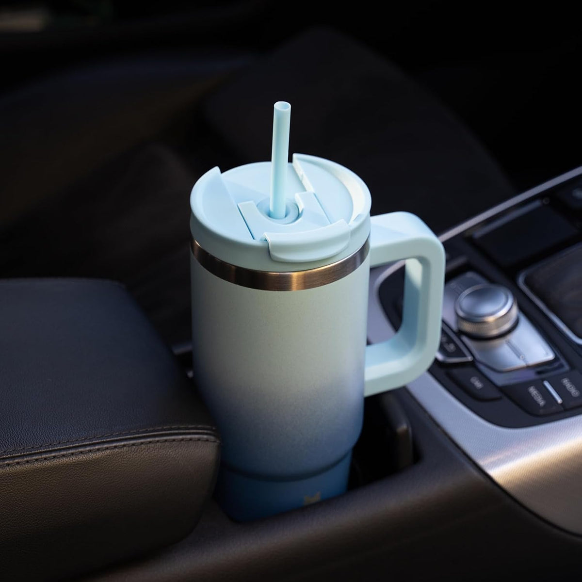 Insulated Tumbler with Handle & Straw