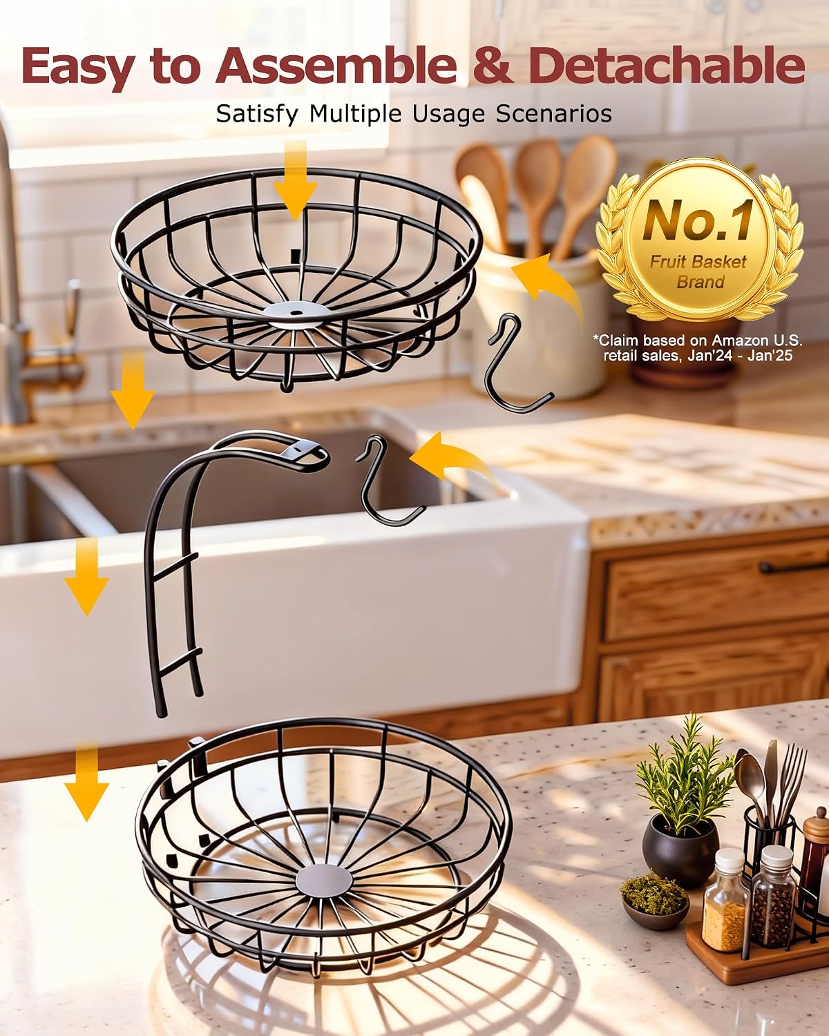 Modern Fruit Storage for Kitchen Counter
