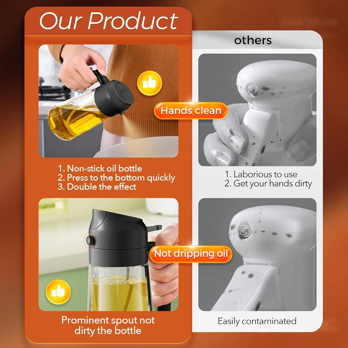 2 in 1 Oil Dispenser Bottle
