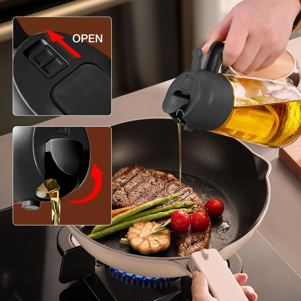 2 in 1 Oil Dispenser Bottle