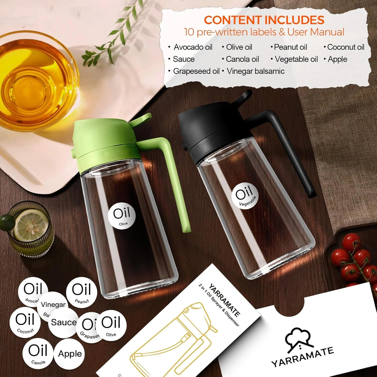 2 in 1 Oil Dispenser Bottle